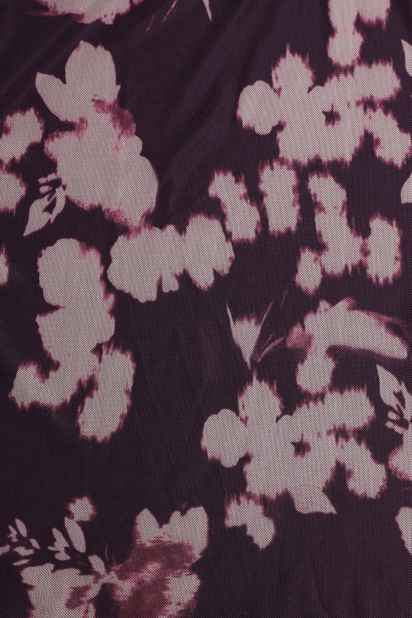 Womens Purple Floral Mesh Crop Top - Image 8