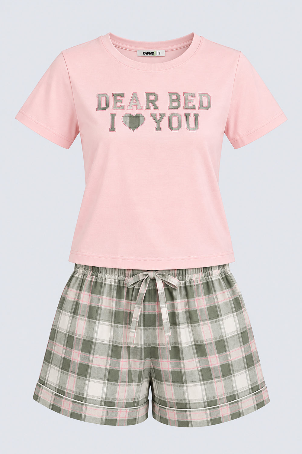 Womens Relaxed Fit Green Checked Night Suit - Image 7
