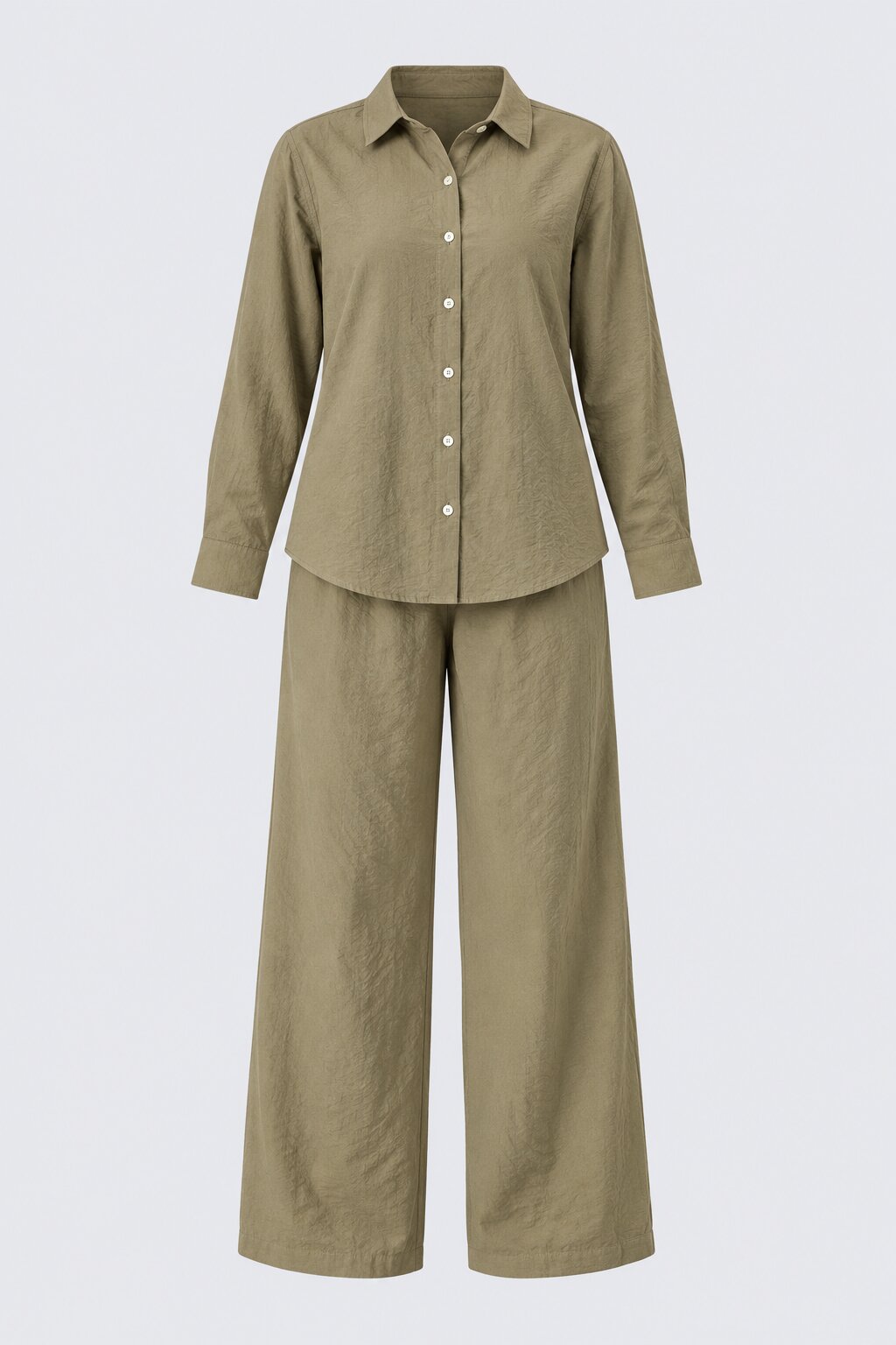 Womens Green Crinkle Co-ord Set - Image 7