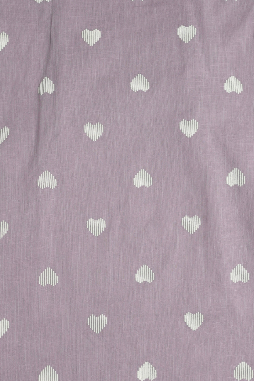 Womens Lilac Heart Print Cotton Tunic - Image 5