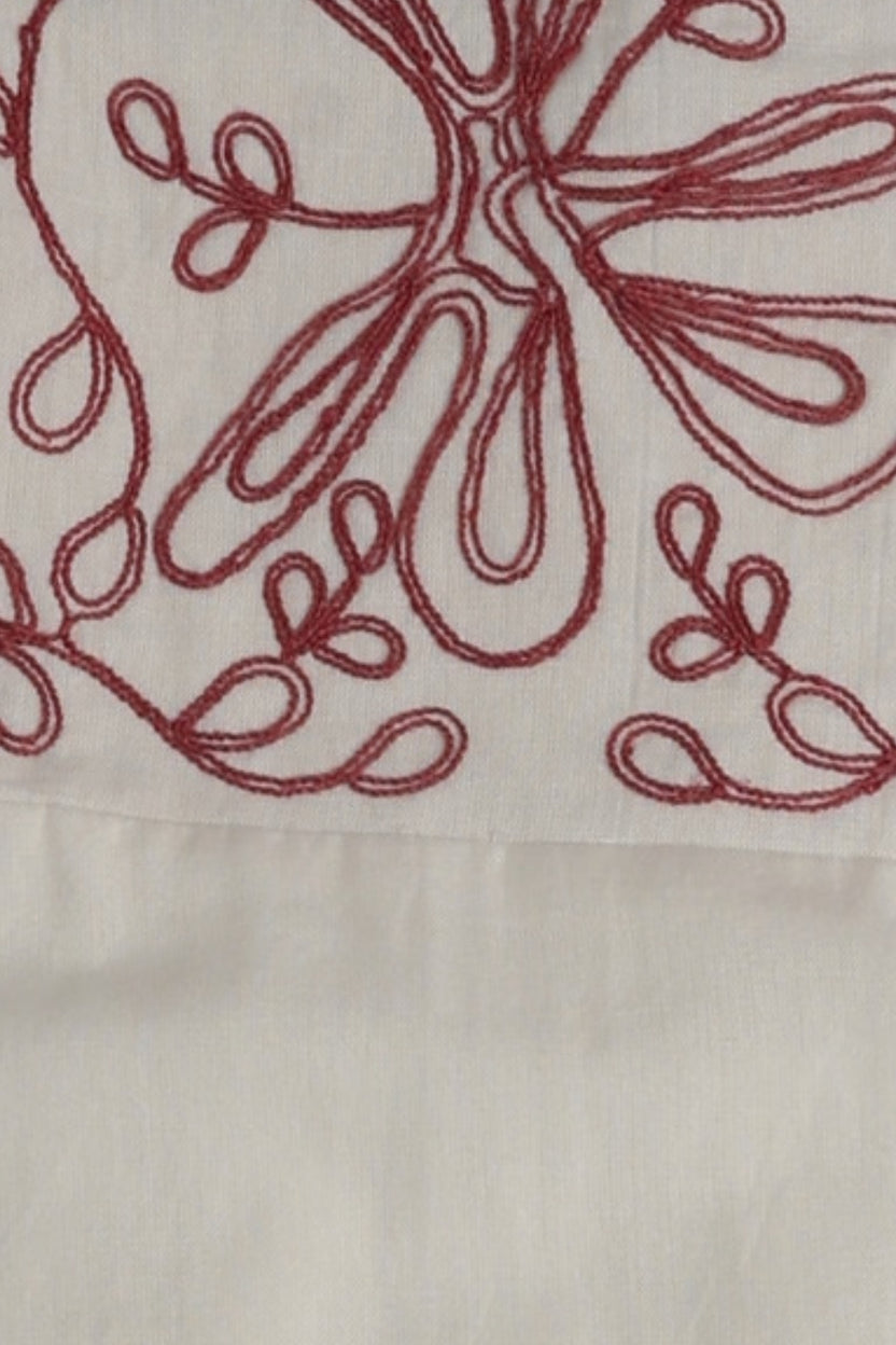 Womens Off White Embroidered Strap Fit Flare Dress - Image 8