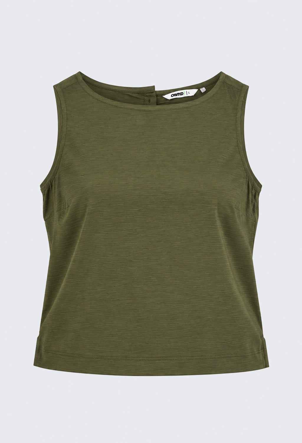 Womens Olive Textured Sleeveless Top - Image 7