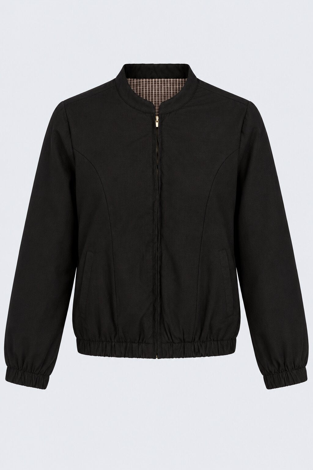 Womens Regular Fit Black Zip Front Jacket - Image 7