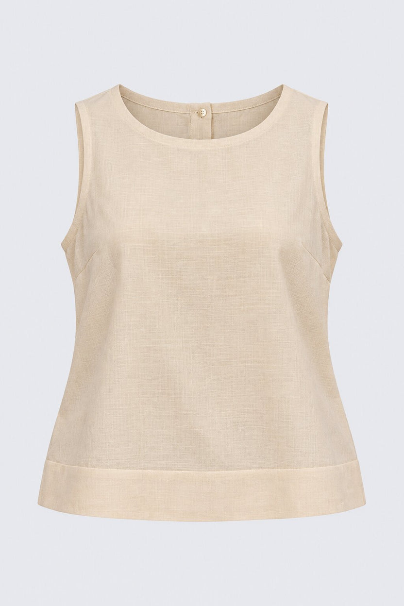 Womens Solid Sleeveless Round Neck Top - Image 7