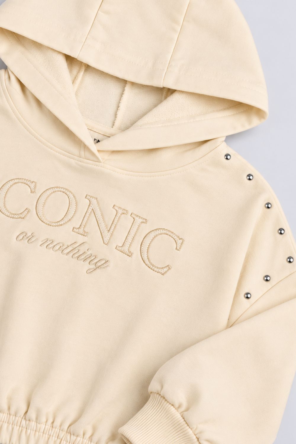 Tweens Girls Off White Embellished Hooded Sweatshirt - Image 7