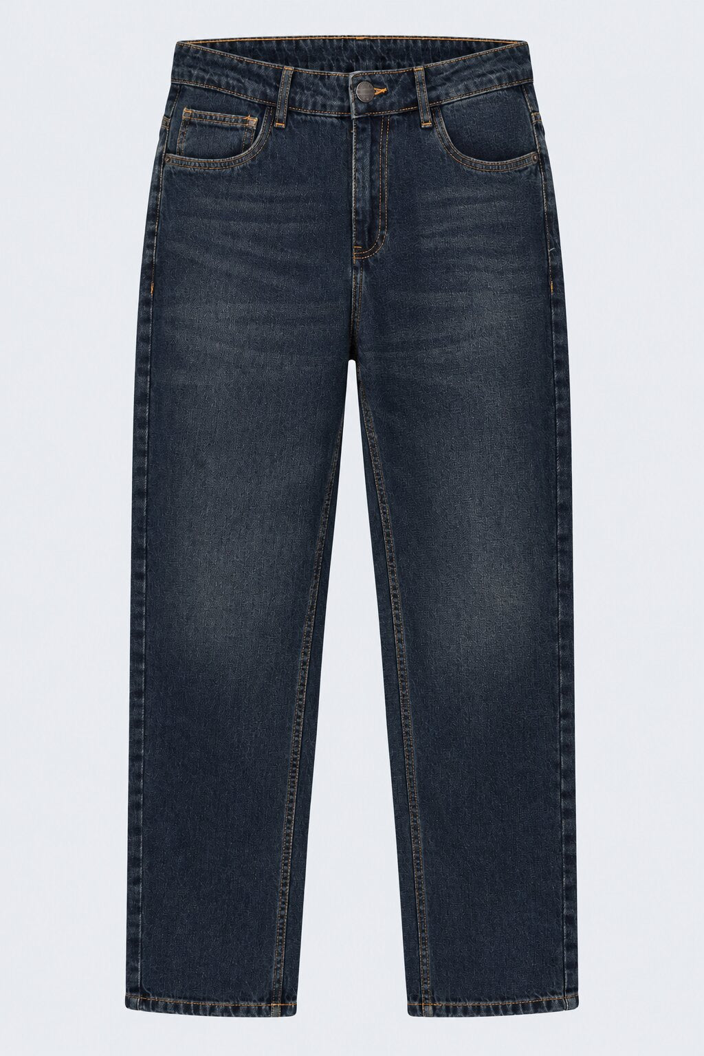 Mens Blue Tonal Print Regular Fit Jeans - Image 7