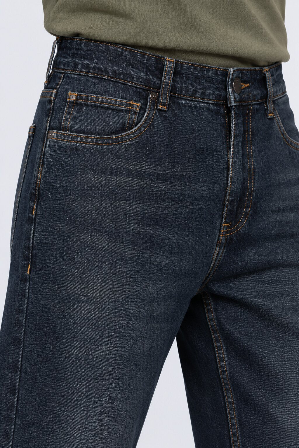 Mens Blue Tonal Print Regular Fit Jeans - Image 9