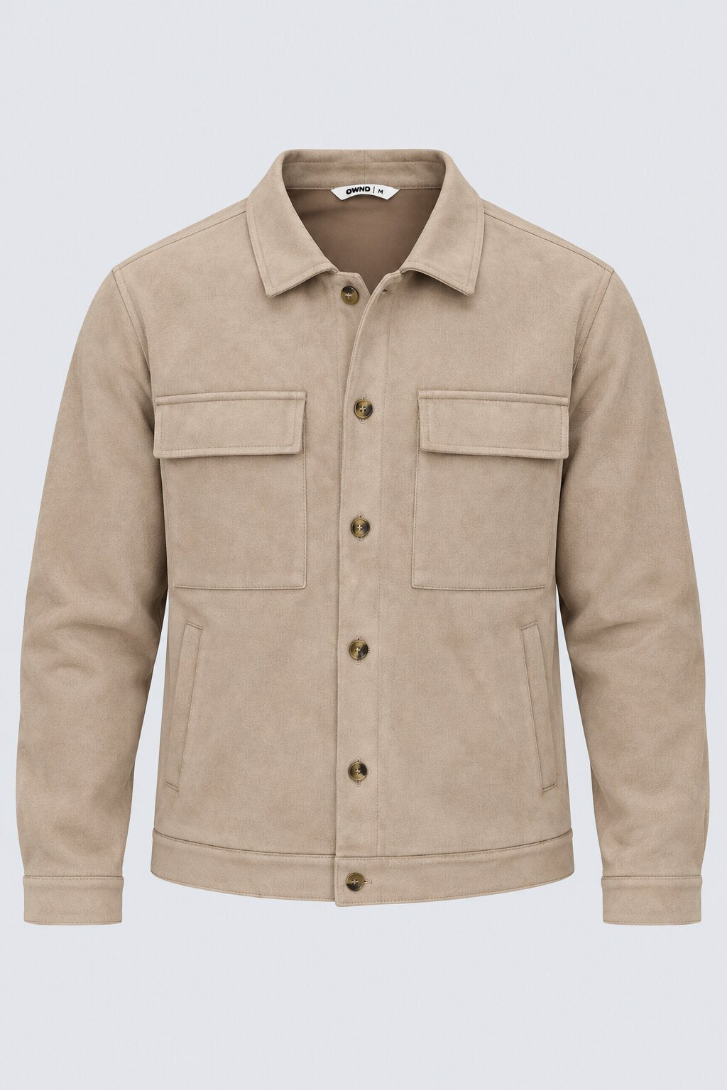 Mens Relaxed Fit Beige Utility Shaket - Image 7