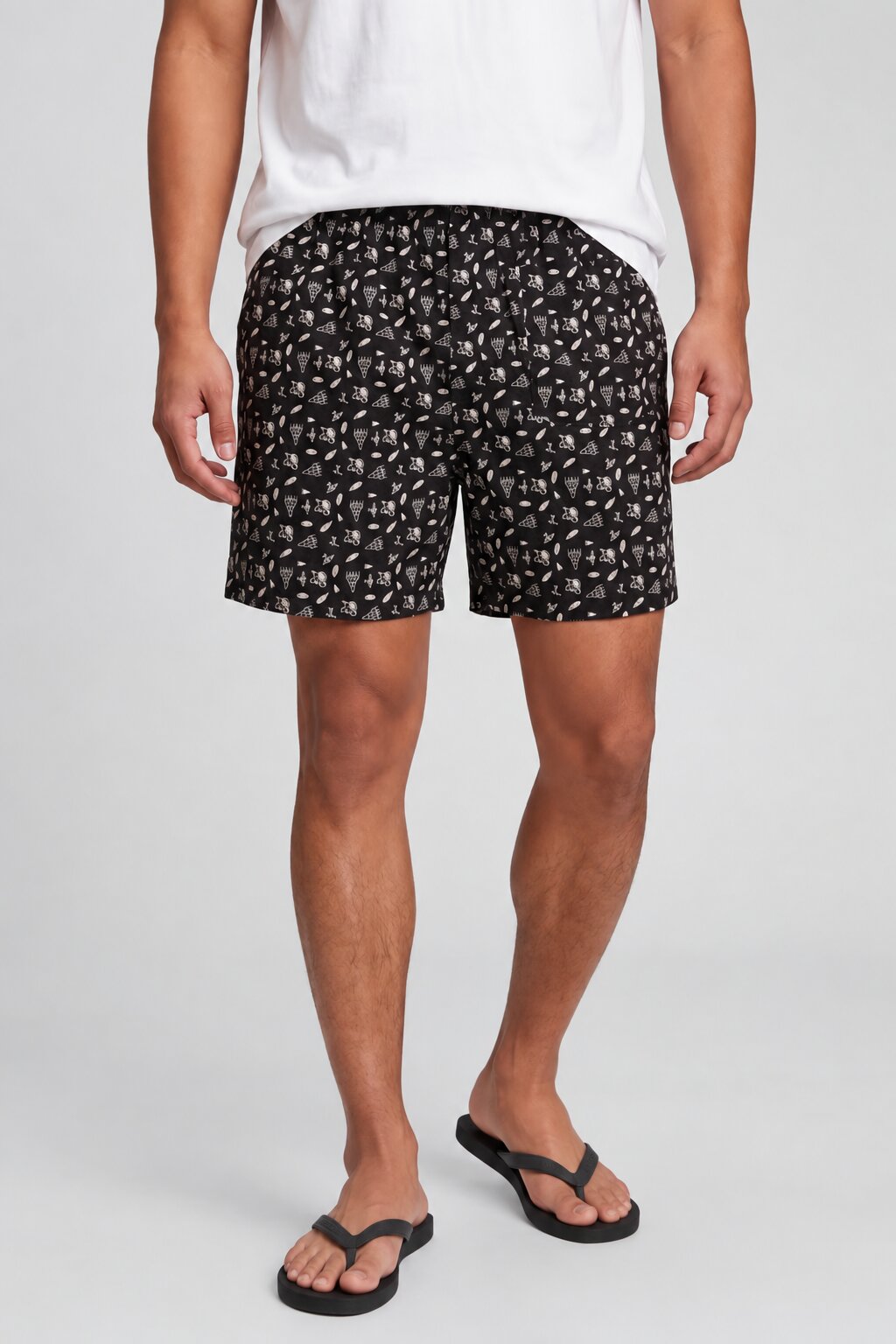 Mens Black Ice Cream Print Boxer - Image 2