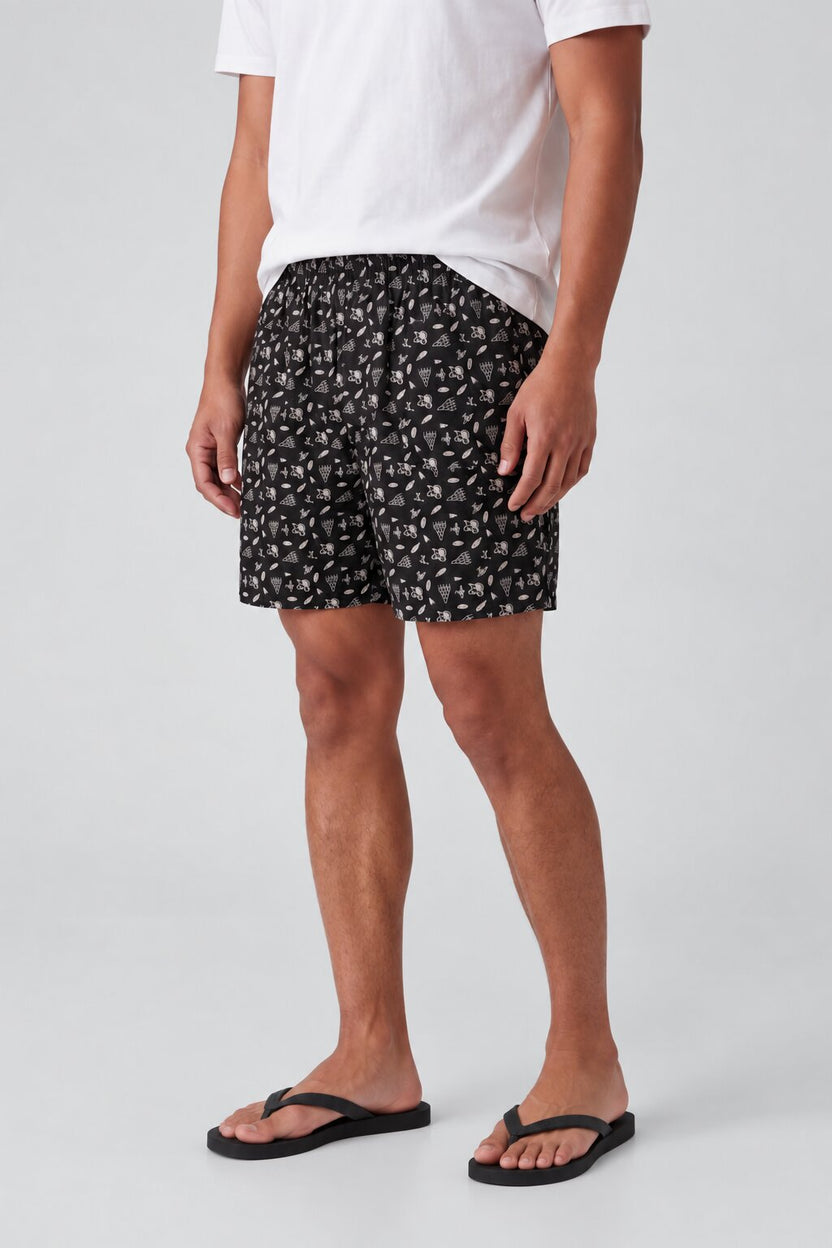 Mens Black Ice Cream Print Boxer - Image 4