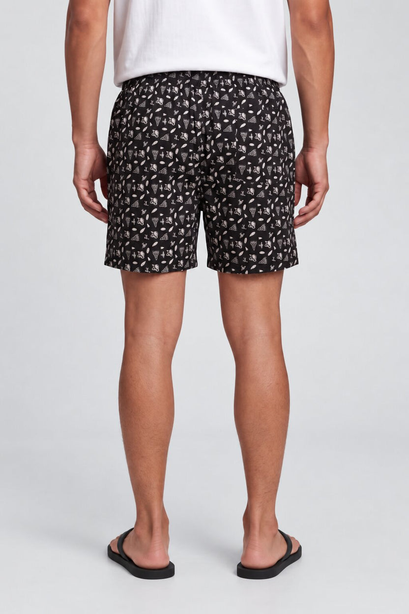 Mens Black Ice Cream Print Boxer - Image 5