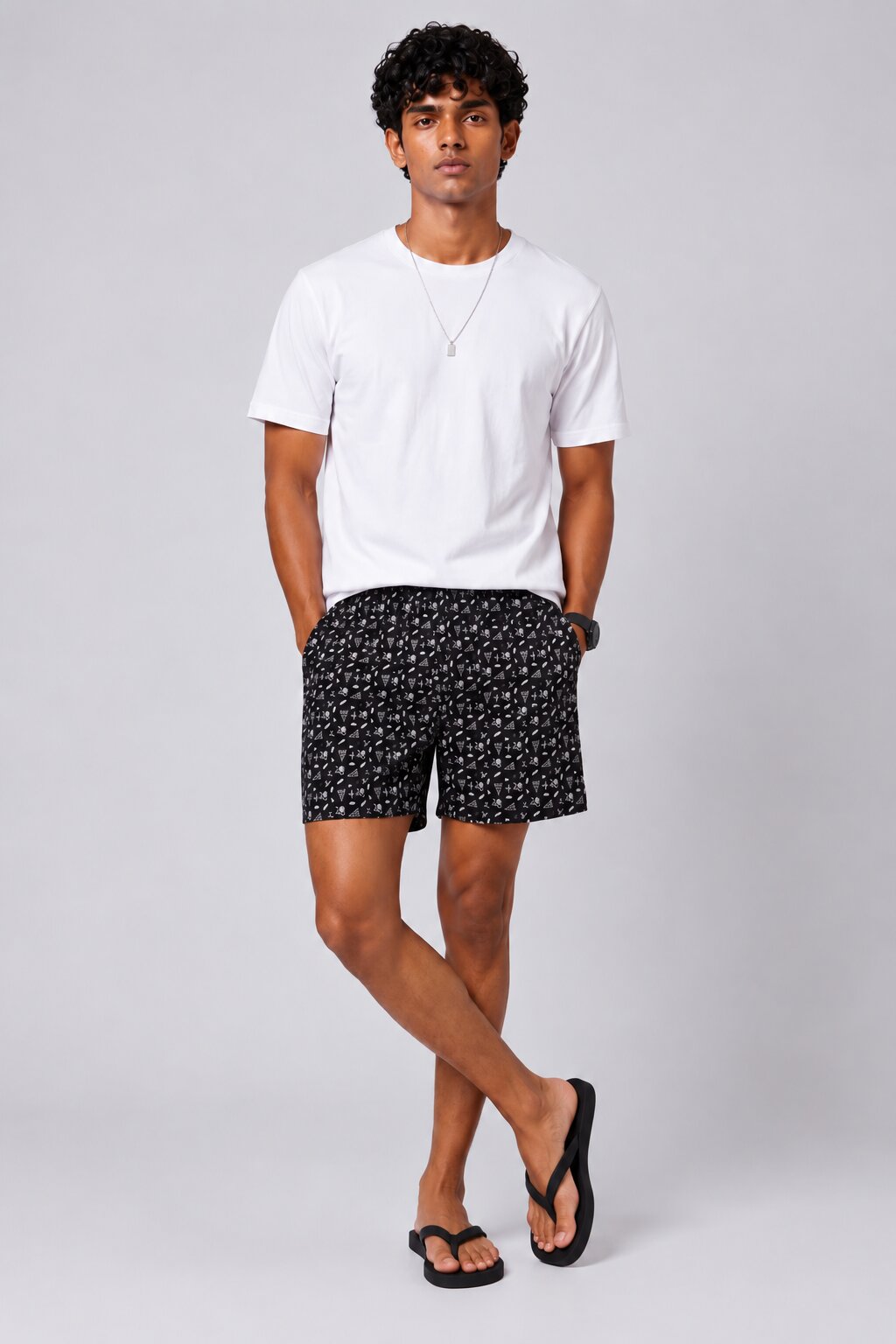 Mens Black Ice Cream Print Boxer - Image 6