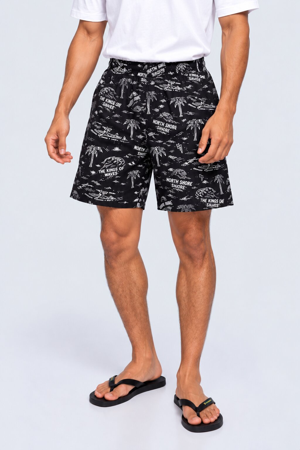 Mens Black Tropical Print Boxer - Image 2