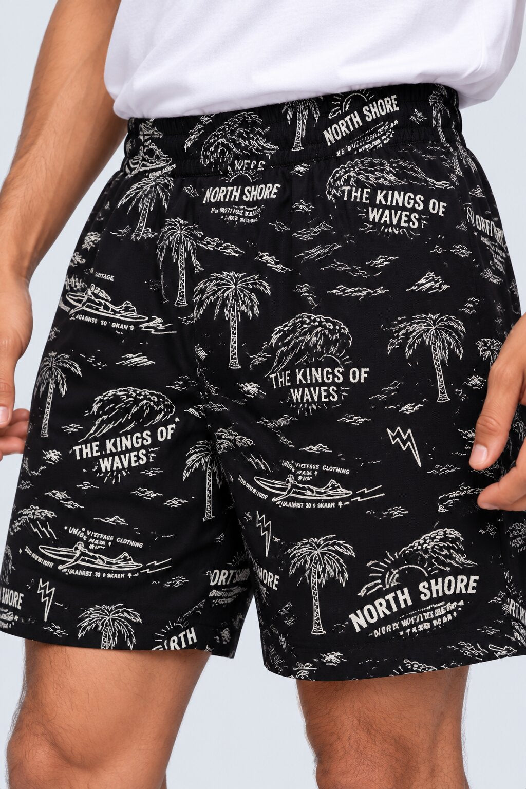 Mens Black Tropical Print Boxer - Image 3