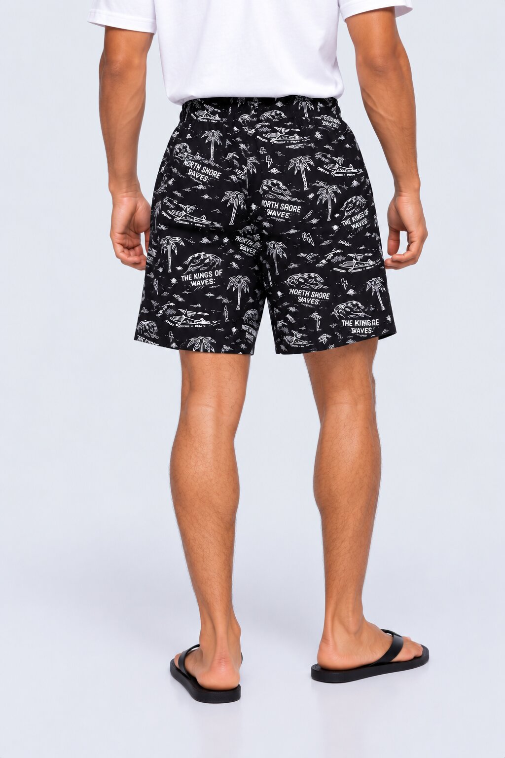 Mens Black Tropical Print Boxer - Image 5