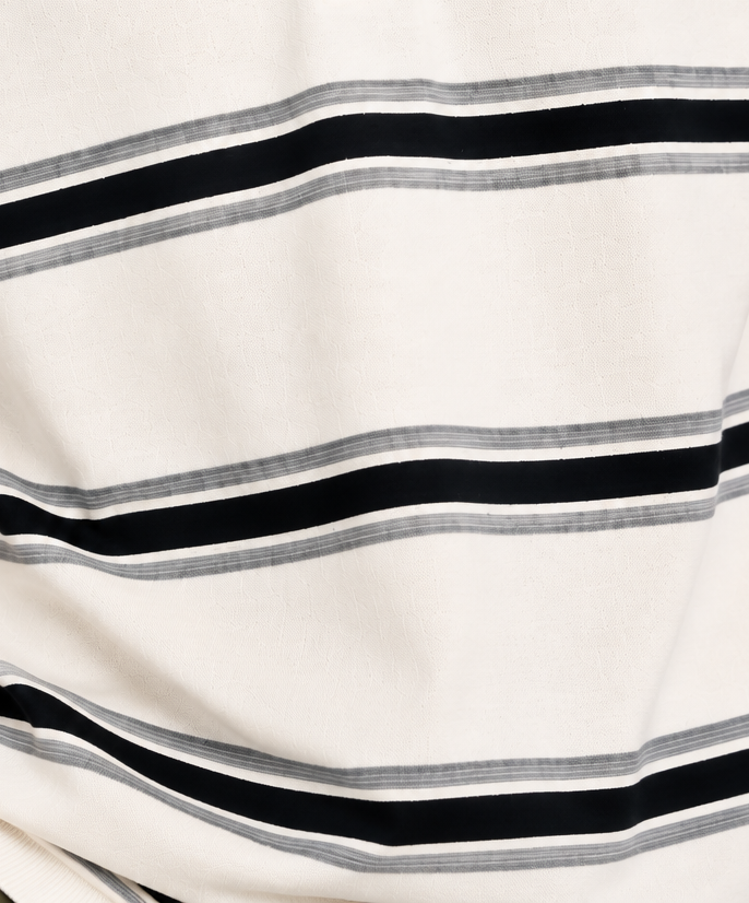 Mens Striped White Polo Collar T-Shirt - Image 8