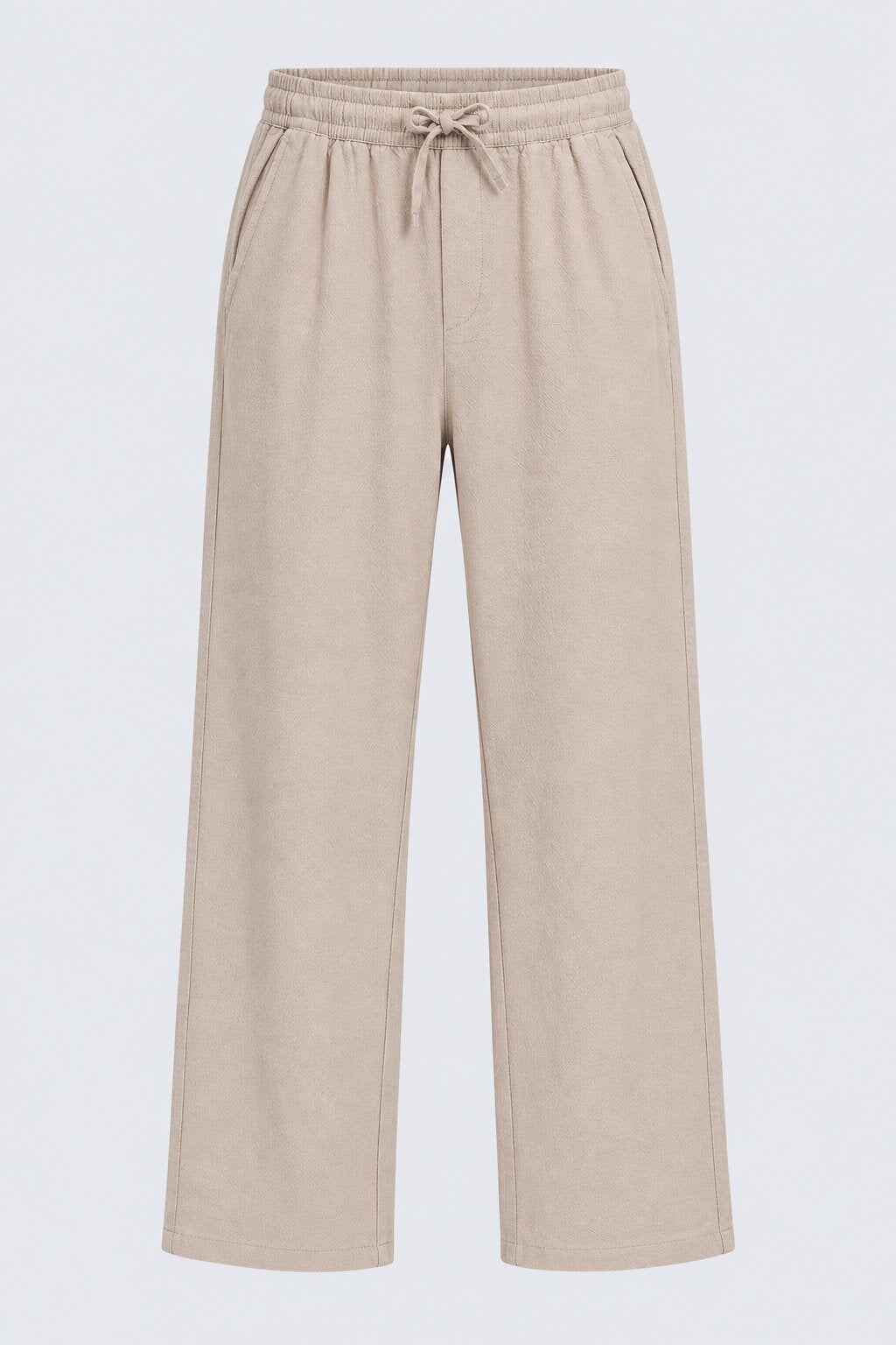Mens Solid Cream Regular Fit Drawstring Trouser - Image 7