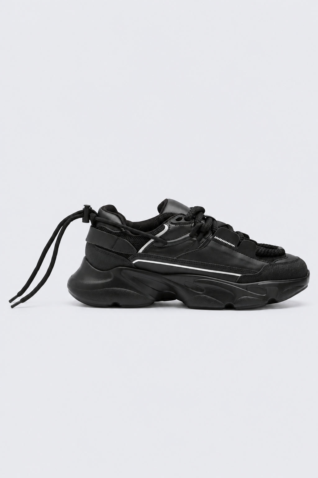 Mens Black Chunky Lace-Up Sneaker - Image 4