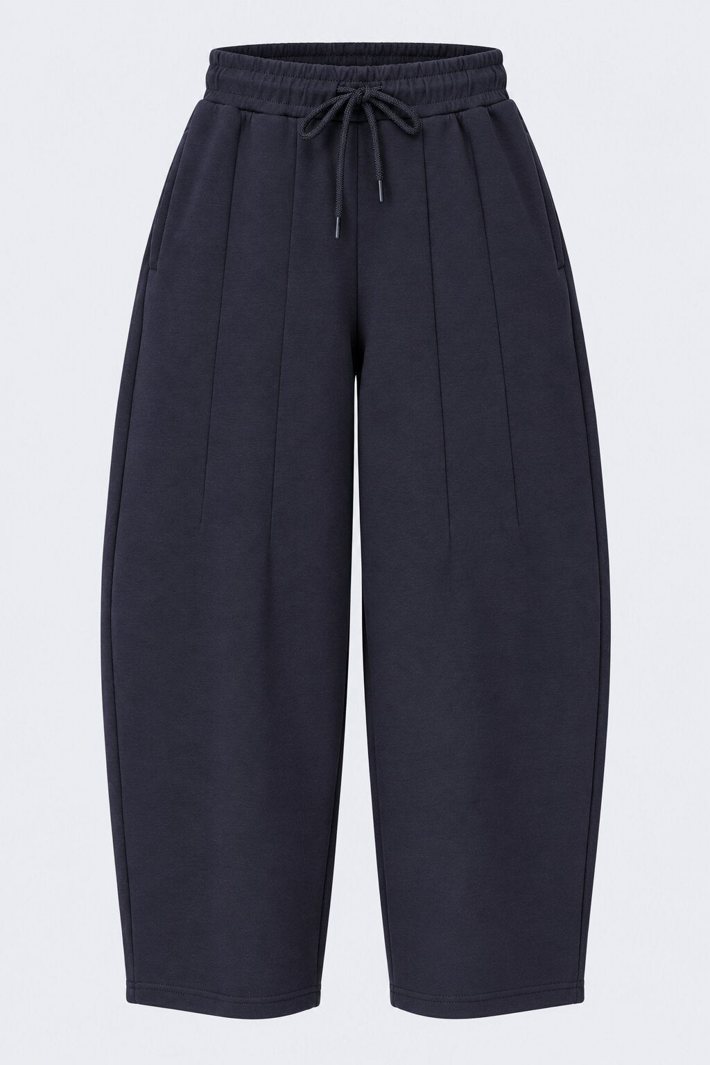 Womens Barrel Fit Solid Navy Pant - Image 7