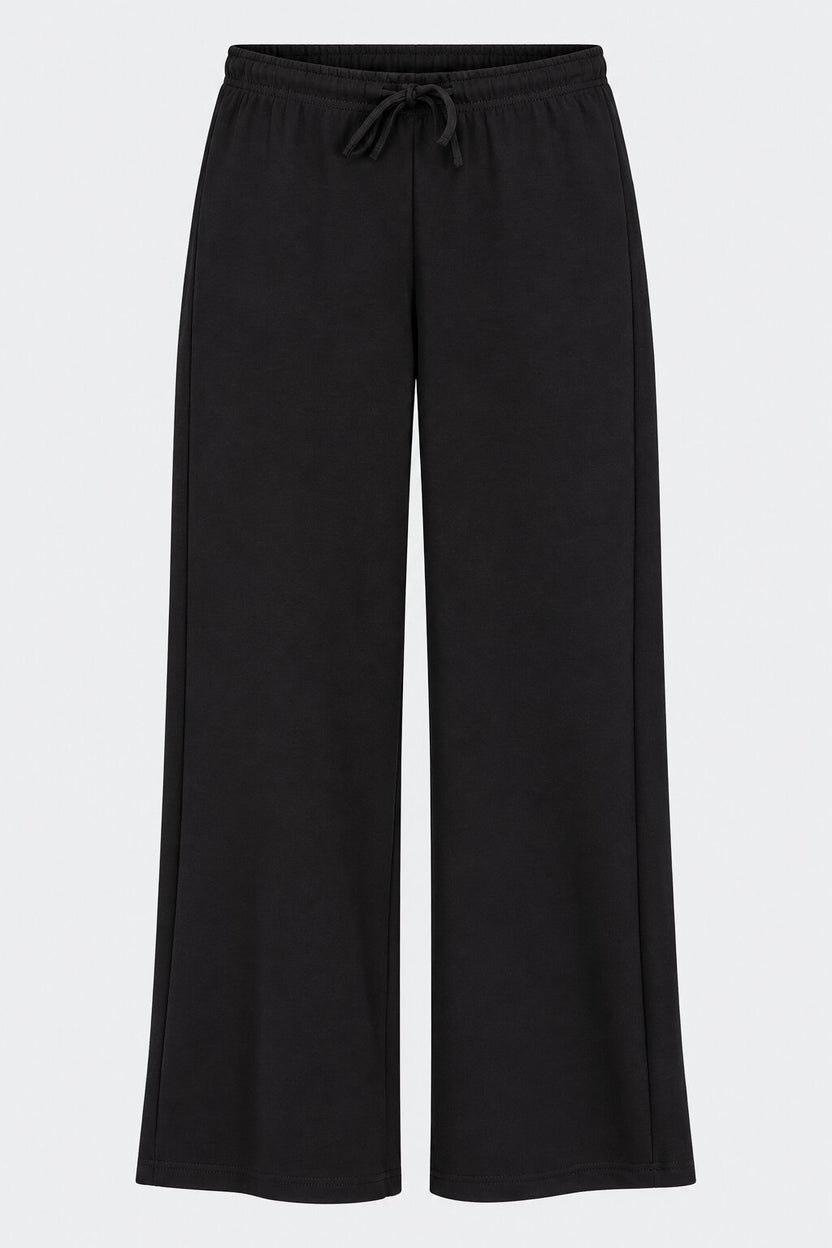 Womens Black Straight Fit Solid Pant - Image 7