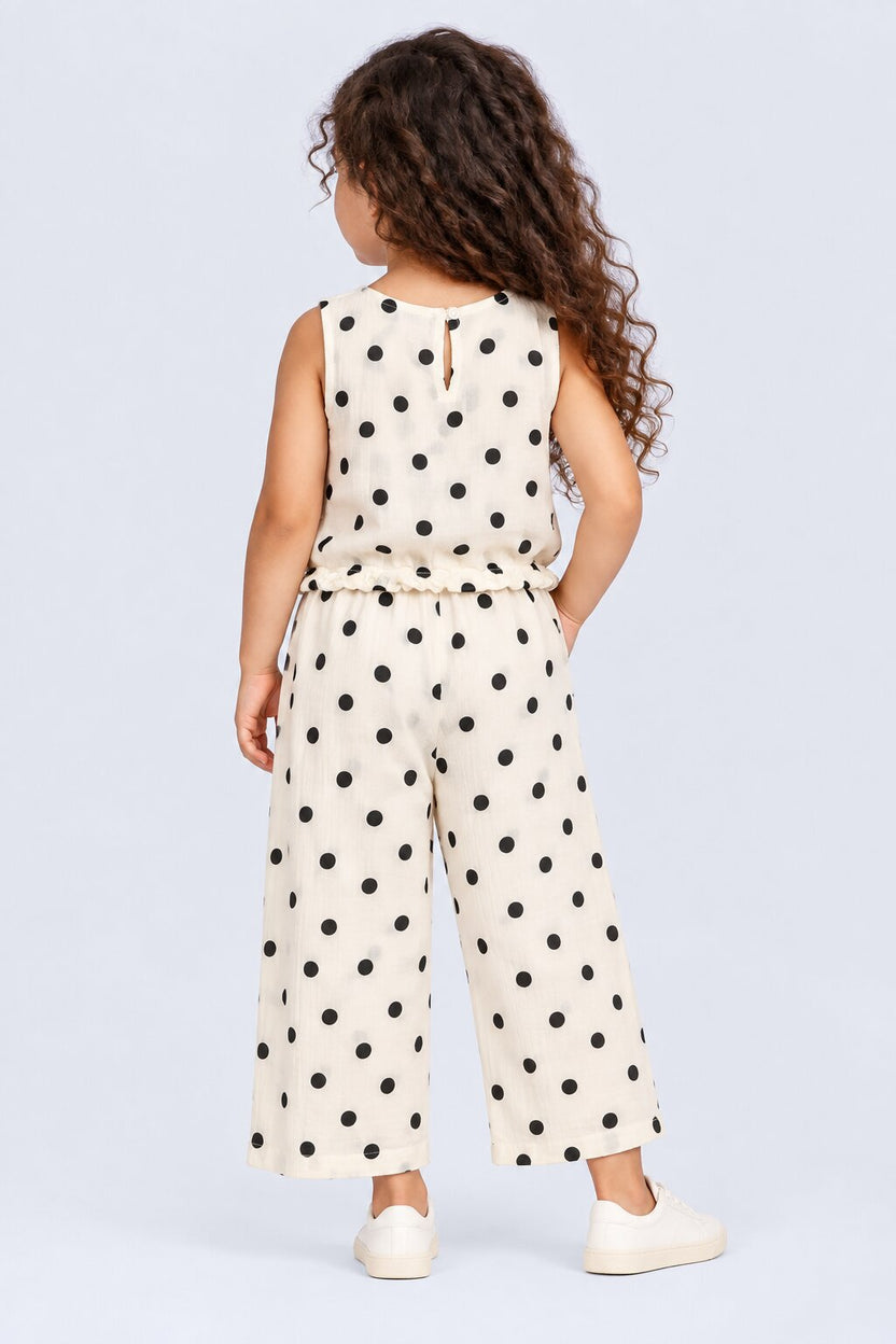 Girls Off White Polka Dot Co-Ord Set - Image 4