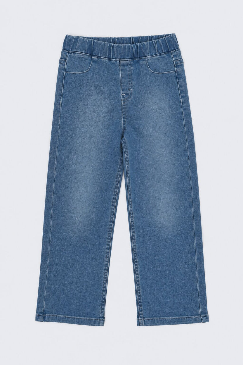 Girls Blue Blue Wide Leg Jeans - Image 2