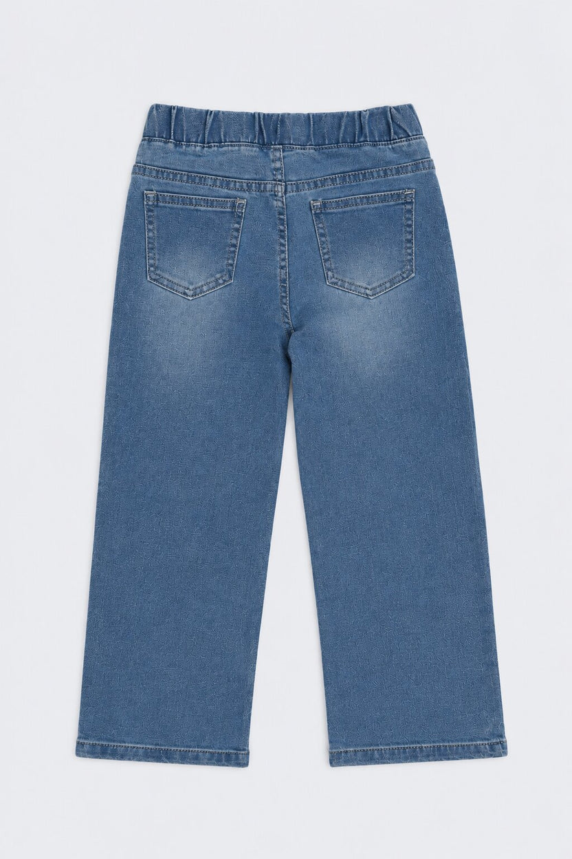 Girls Blue Blue Wide Leg Jeans - Image 3