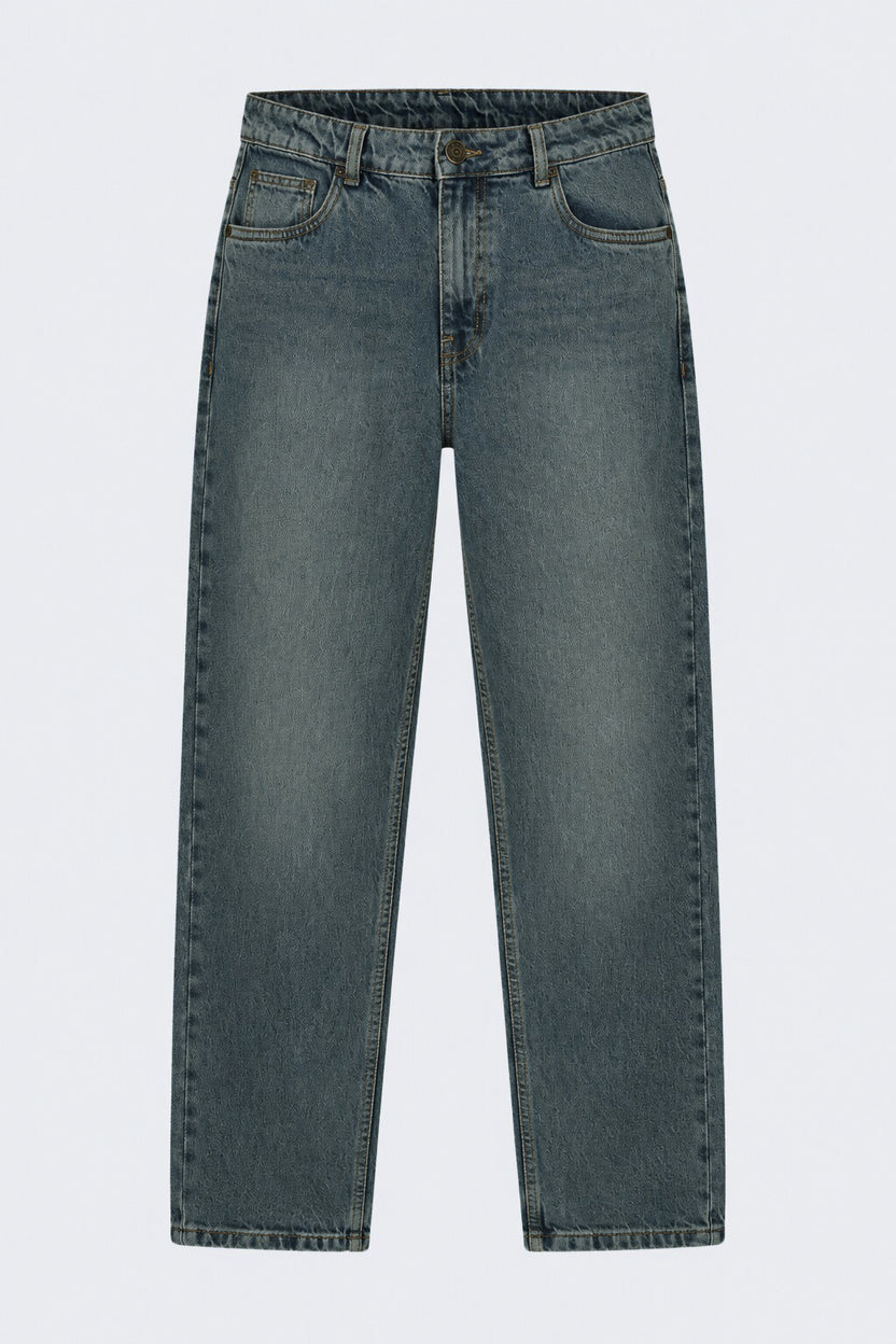 Mens Charcoal Washed Regular Fit Jeans - Image 7