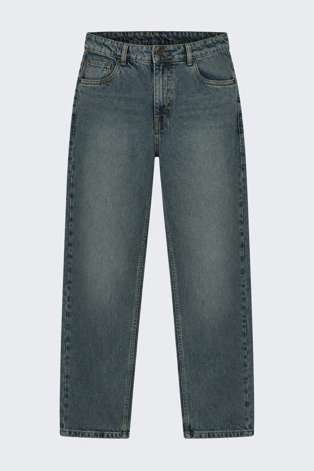 Mens Charcoal Washed Regular Fit Jeans - Image 7