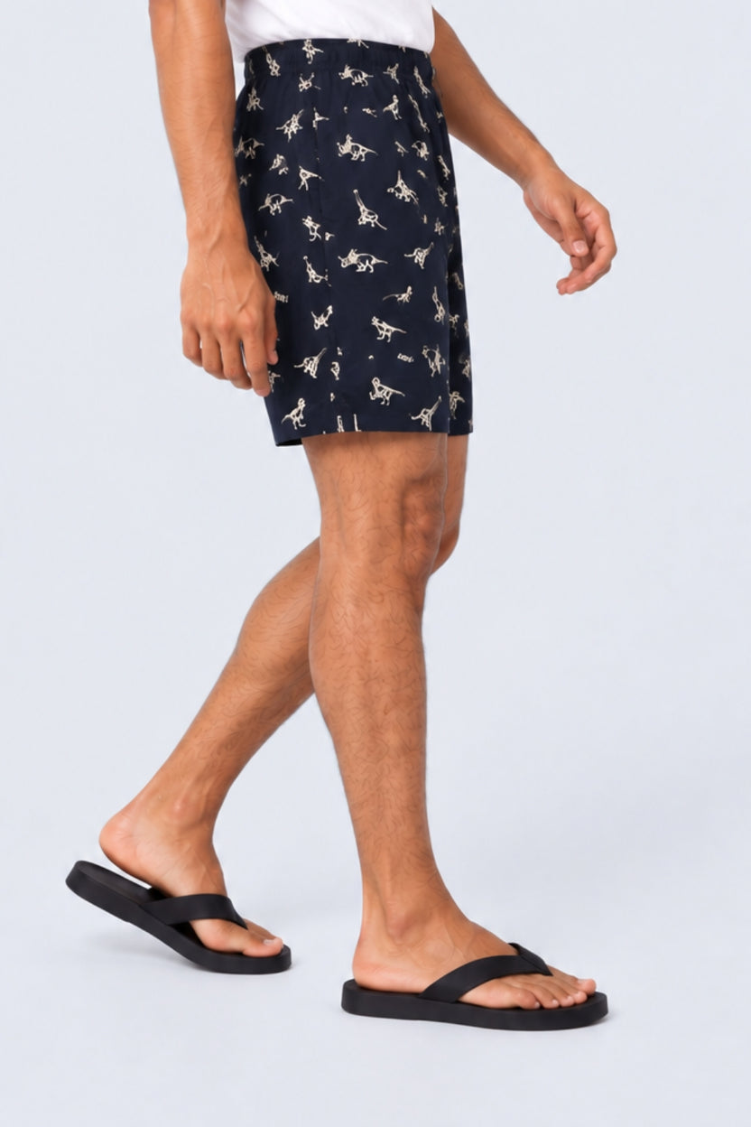 Mens Navy Dinosaur Print Boxer - Image 4