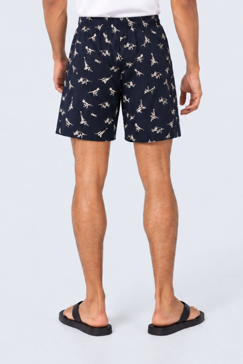 Mens Navy Dinosaur Print Boxer - Image 5
