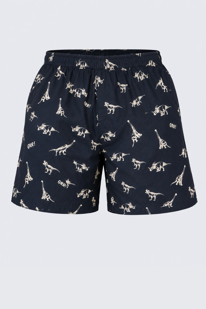 Mens Navy Dinosaur Print Boxer - Image 7