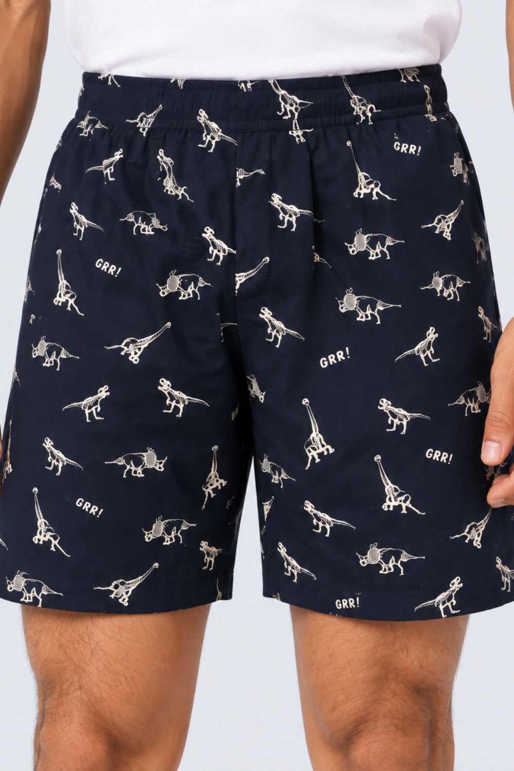 Mens Navy Dinosaur Print Boxer - Image 9