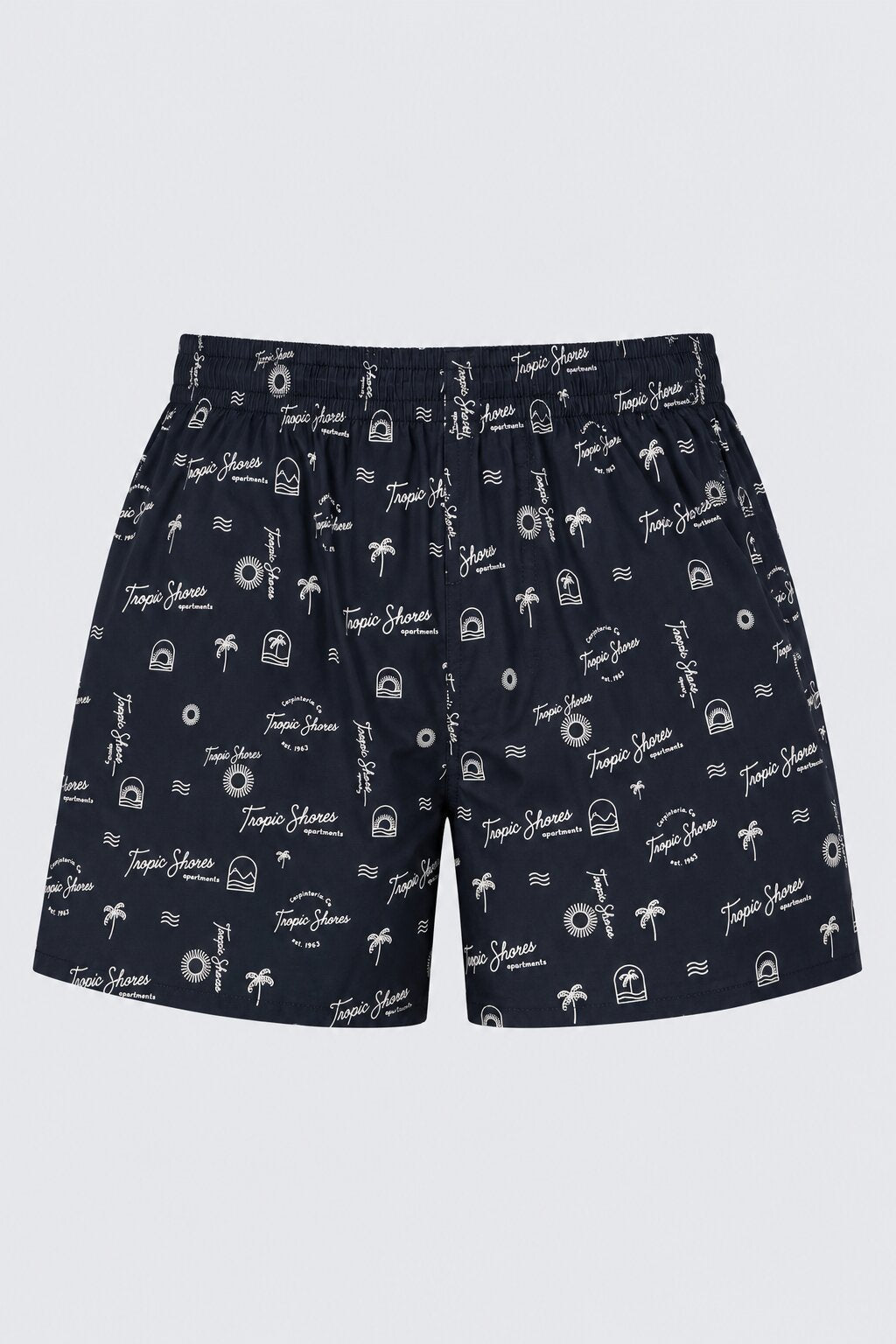 Mens Navy Tropic Shores Print Boxer - Image 7