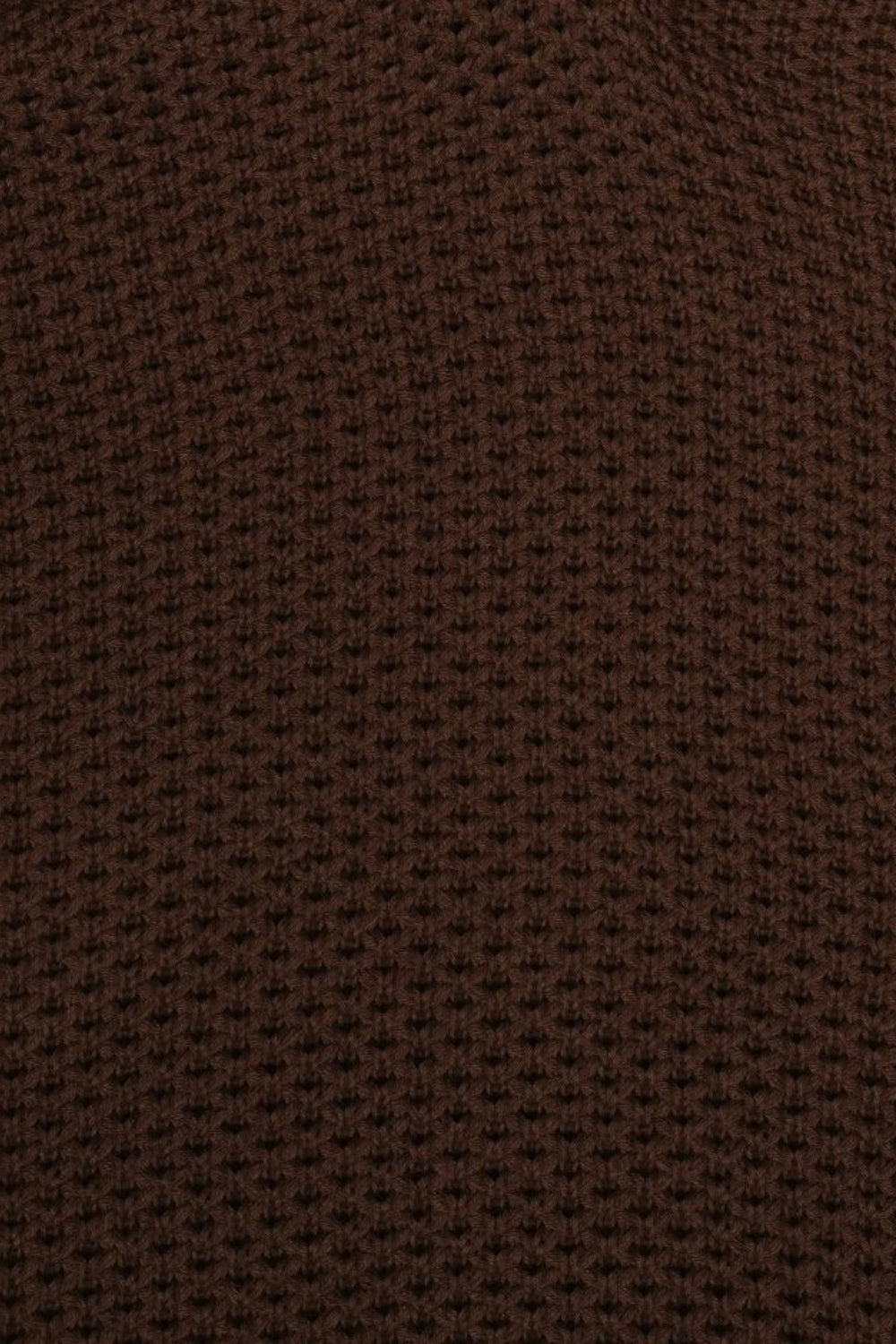 Mens Brown Textured Knit Polo Sweatshirt - Image 8