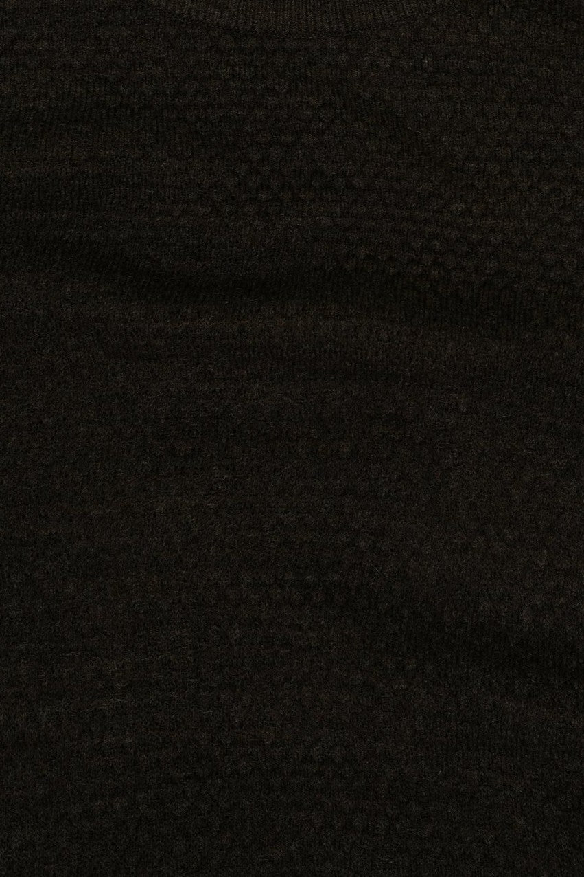 Mens Olive  Textured Crew Neck Knit Sweater - Image 7