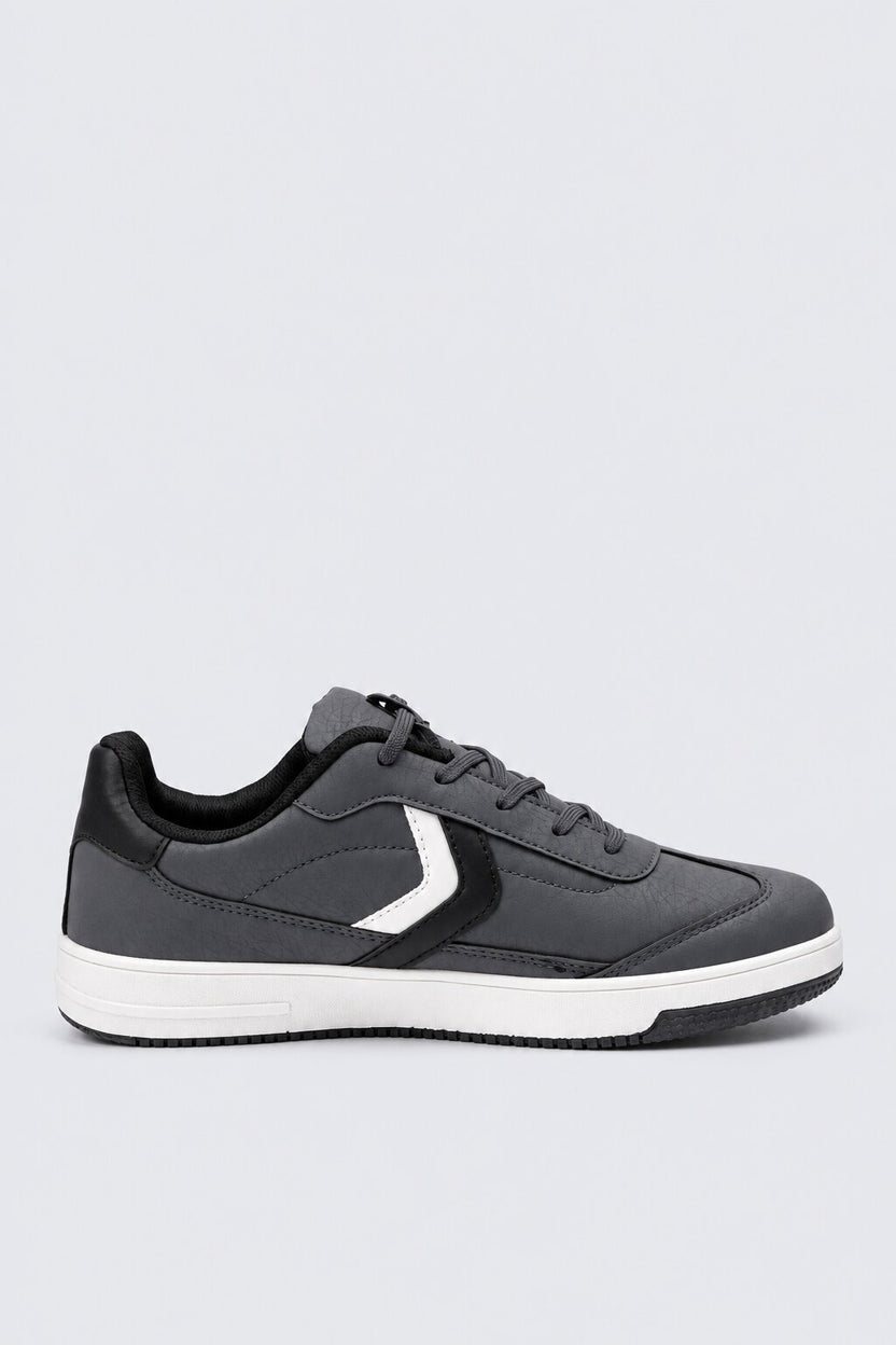 Mens Grey Colorblock Lace-Up Sneaker - Image 2
