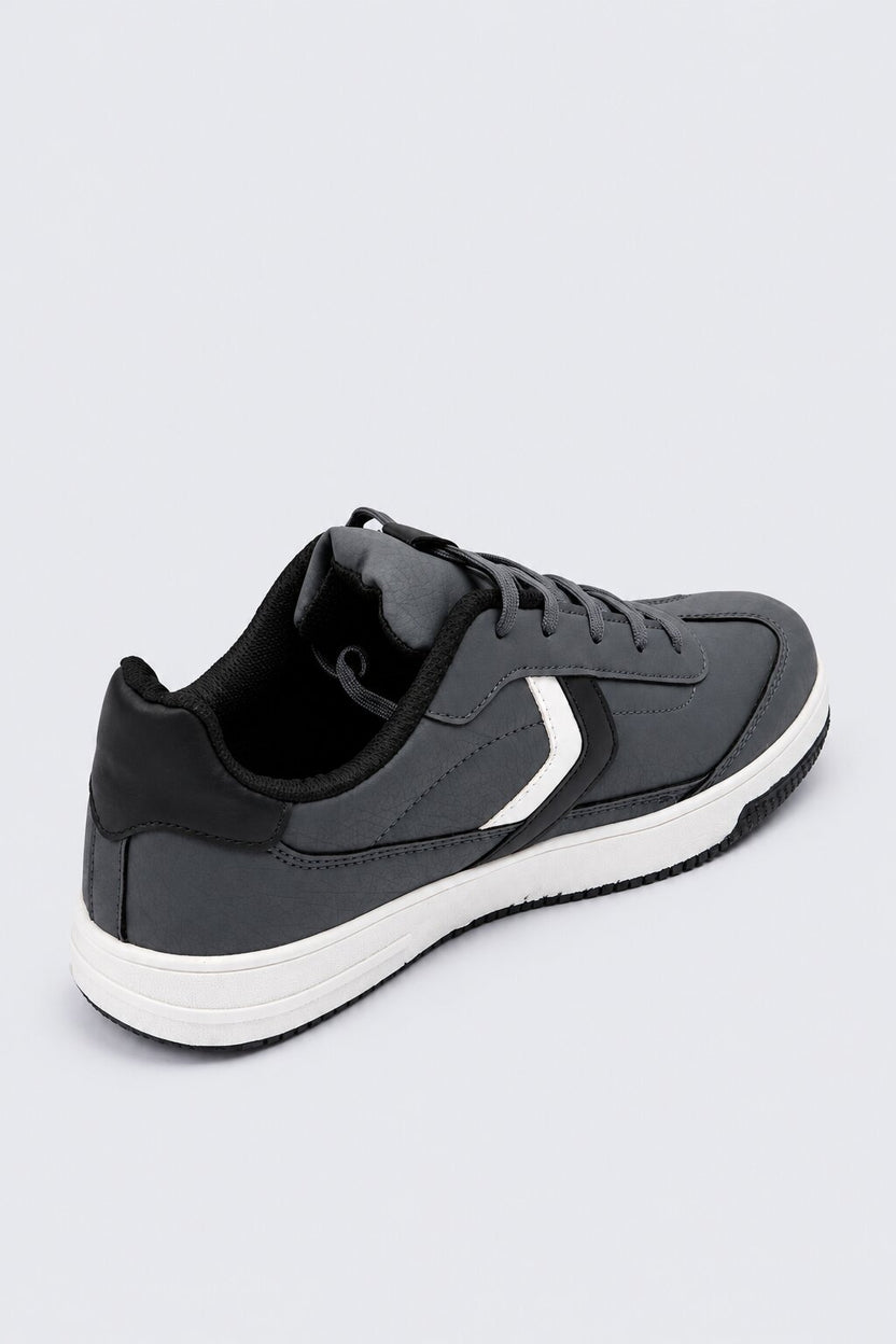 Mens Grey Colorblock Lace-Up Sneaker - Image 3