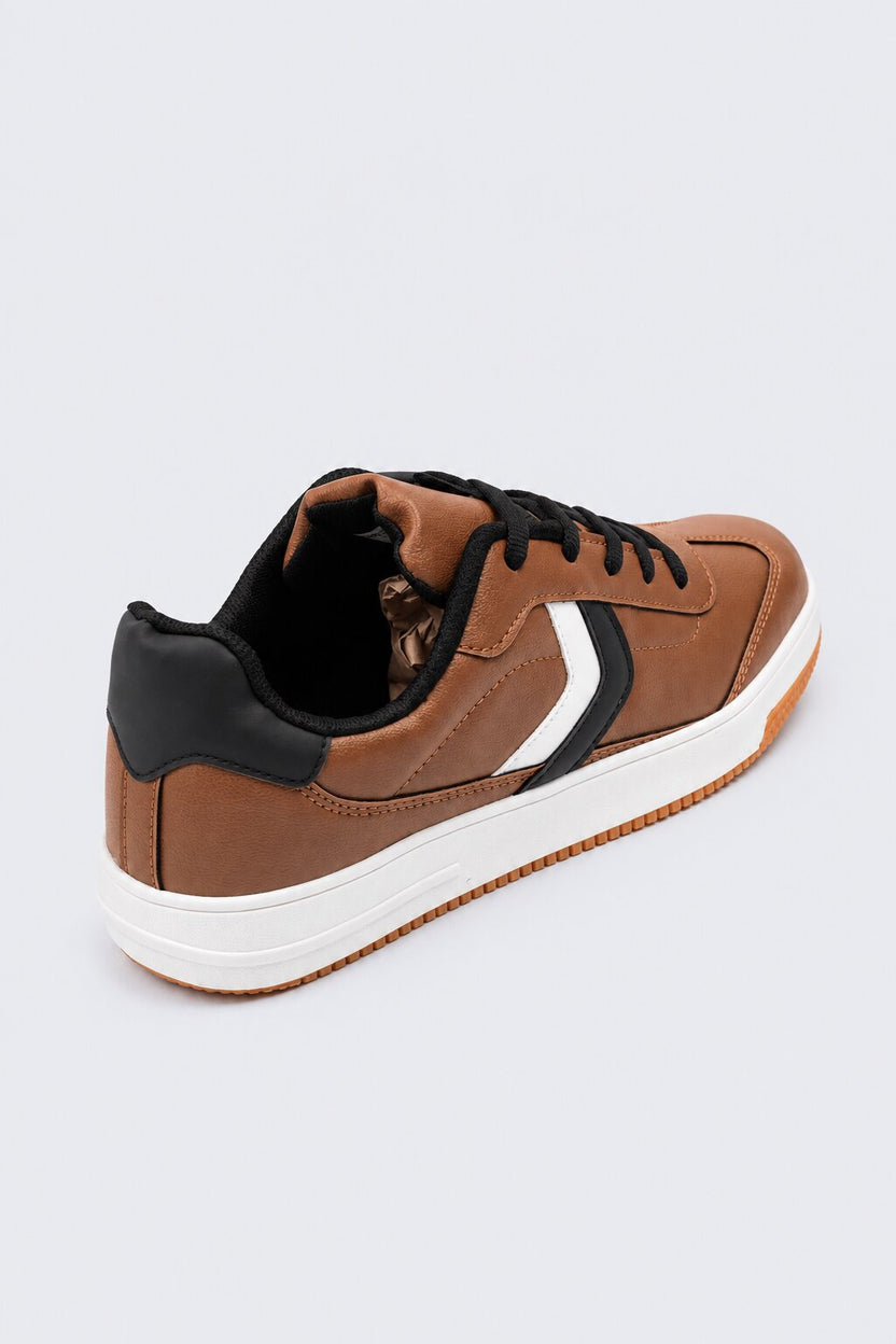 Mens Brown Colorblock Lace-Up Sneaker - Image 4
