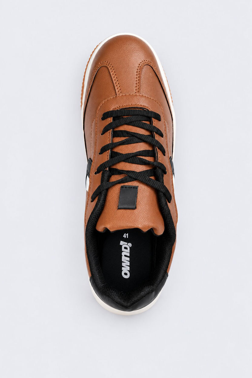 Mens Brown Colorblock Lace-Up Sneaker - Image 5
