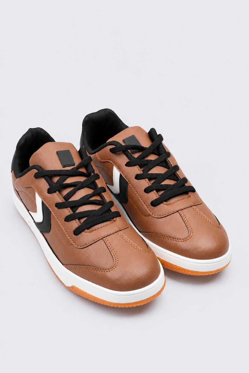 Mens Brown Colorblock Lace-Up Sneaker - Image 7
