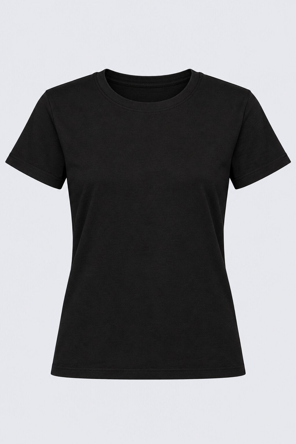 Womens Regular Fit Solid Black T-Shirt - Image 6