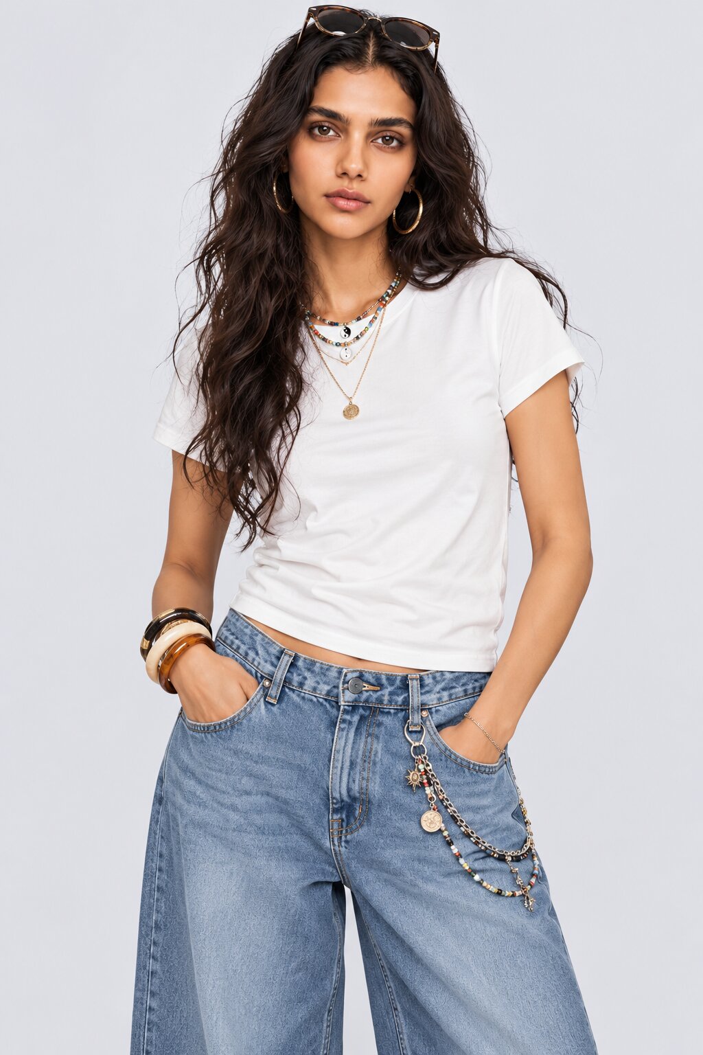 Womens Regular Fit Solid White T-Shirt - Image 1
