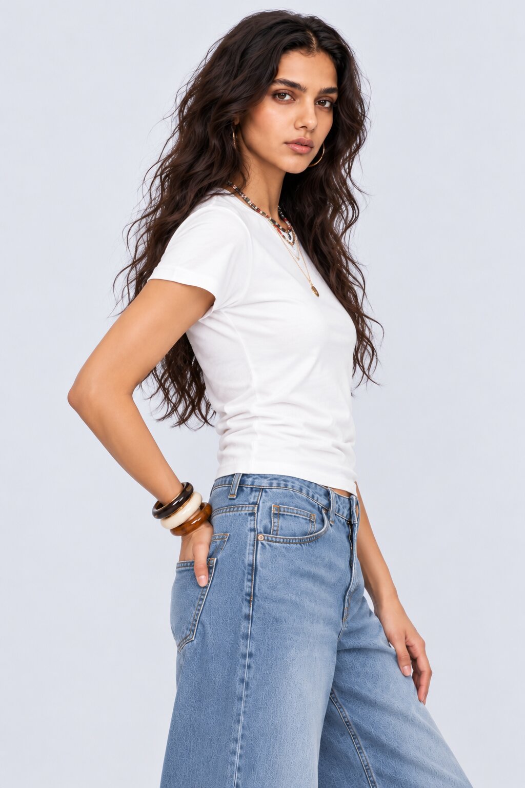 Womens Regular Fit Solid White T-Shirt - Image 4