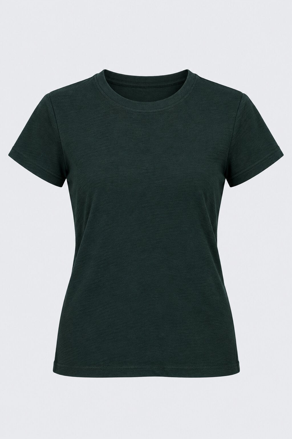Womens Regular Fit Solid Teal T-Shirt - Image 7