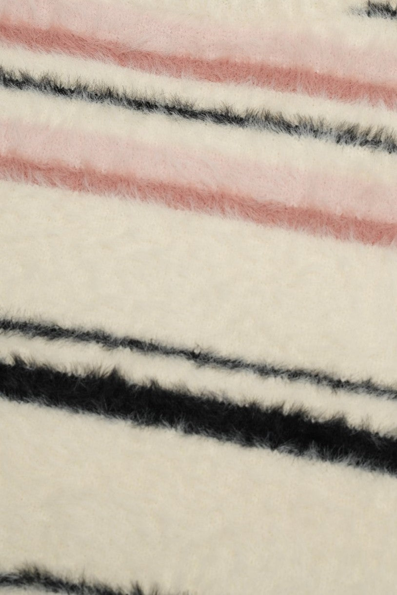 Womens Striped Pink Knit Sweater - Image 8