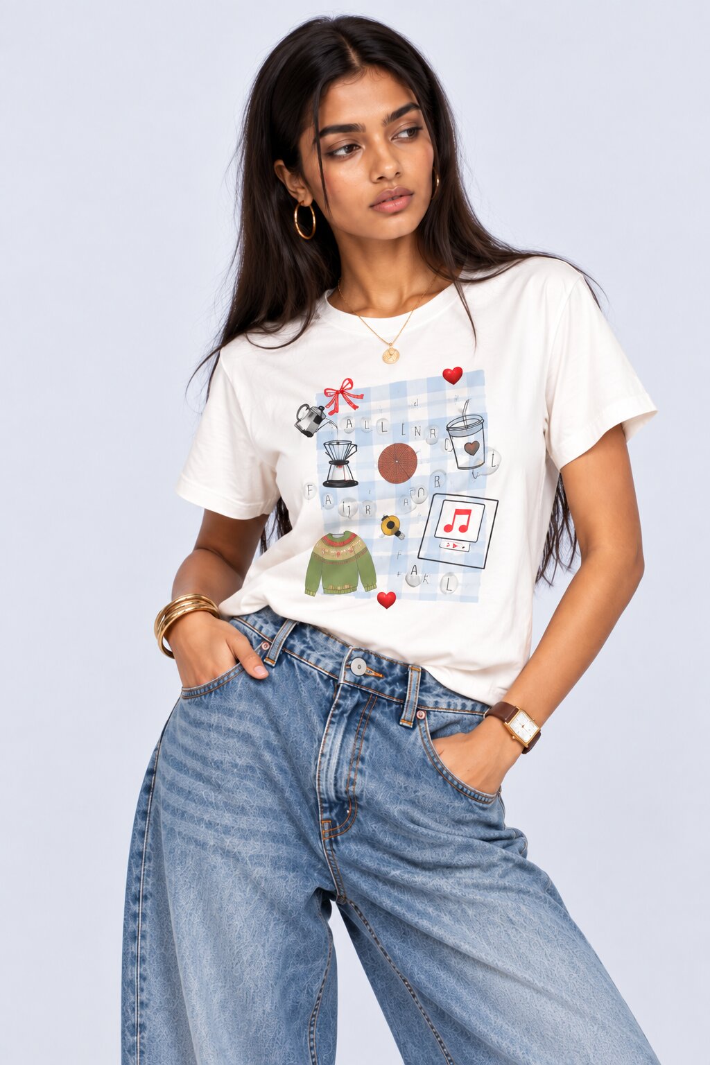 Womens Relaxed Fit Graphic Print T-Shirt - Image 1