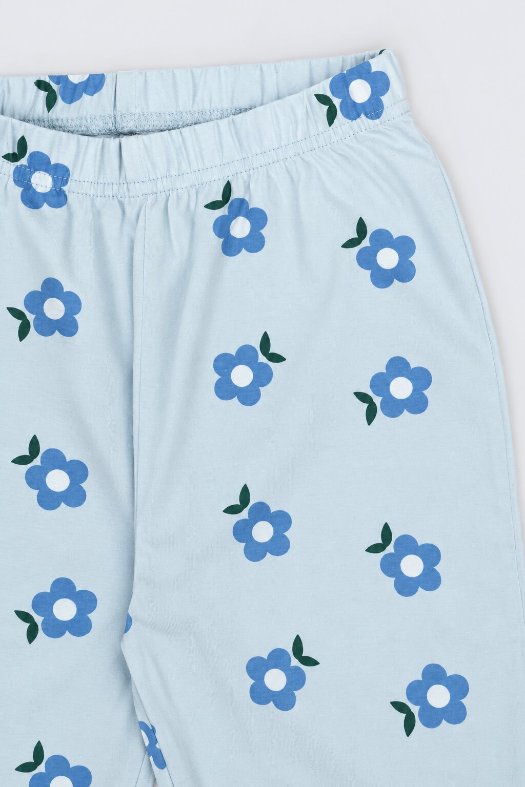 Tweens Girls Light Blue Floral Print Leggings - Image 6