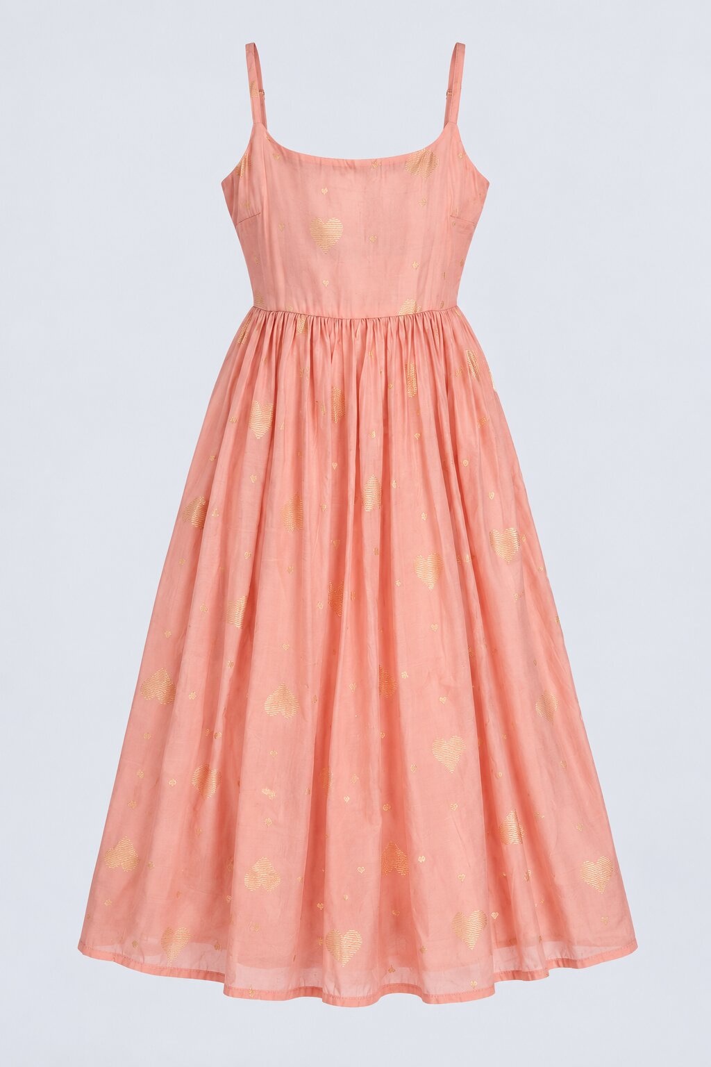 Womens Pink Foil Heart Print Flared Dress - Image 7