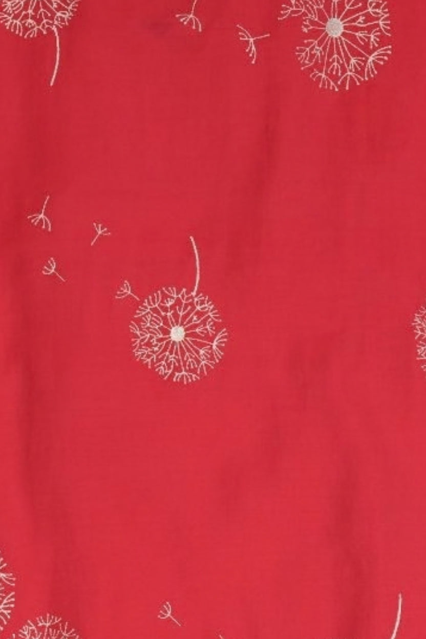 Womens Red Dandelion Print Kurta Palazzo Set - Image 8
